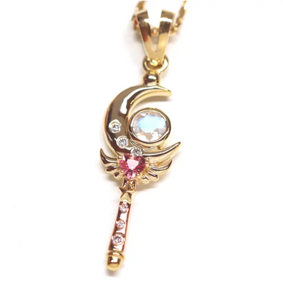 14KT Moon Crystal Pendant - Necklaces - 1