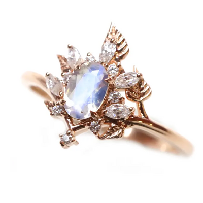 Ally 14KT Ring with Moissanite - Rings - 3