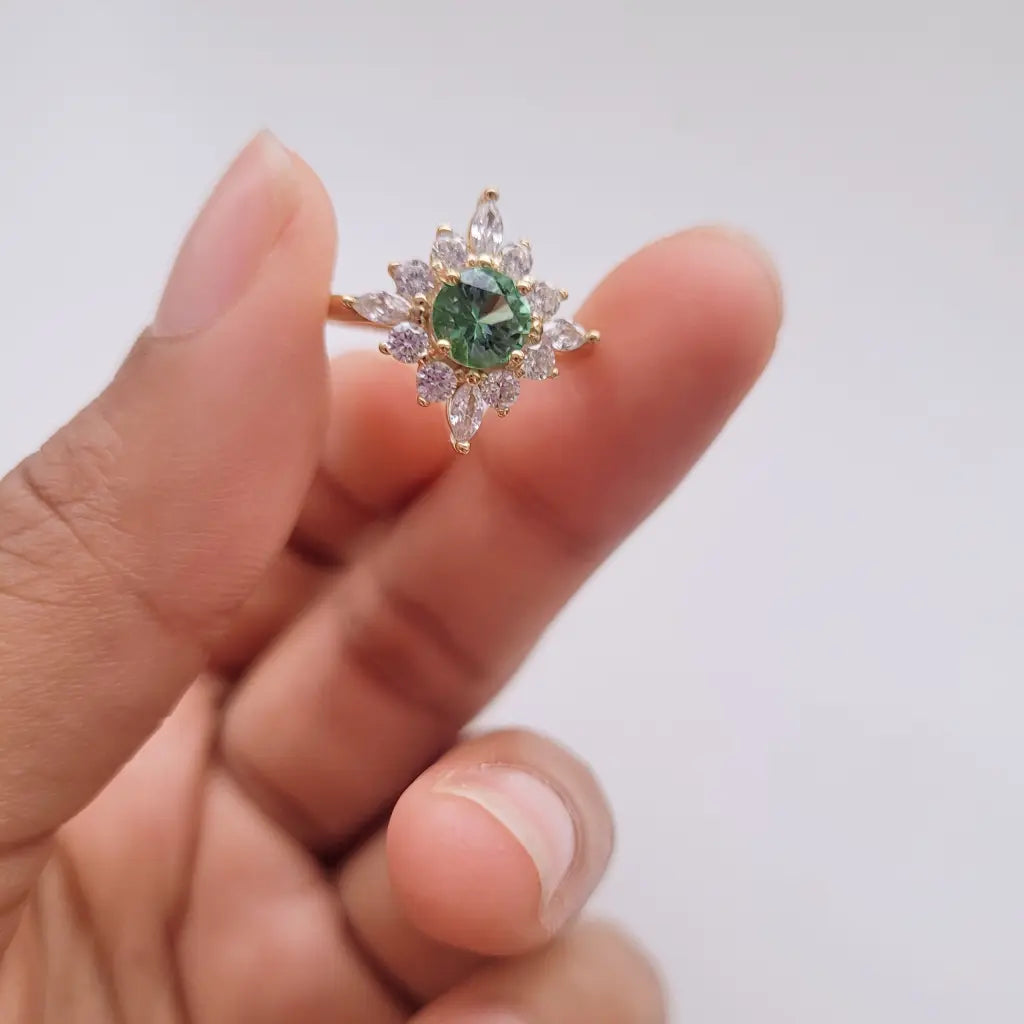 Anna Ring - Light Emerald - Rings - 4