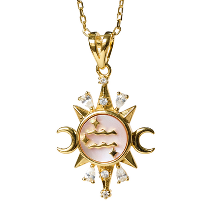 Celestial Horoscope Pendant - Aquarius - Necklaces - 7
