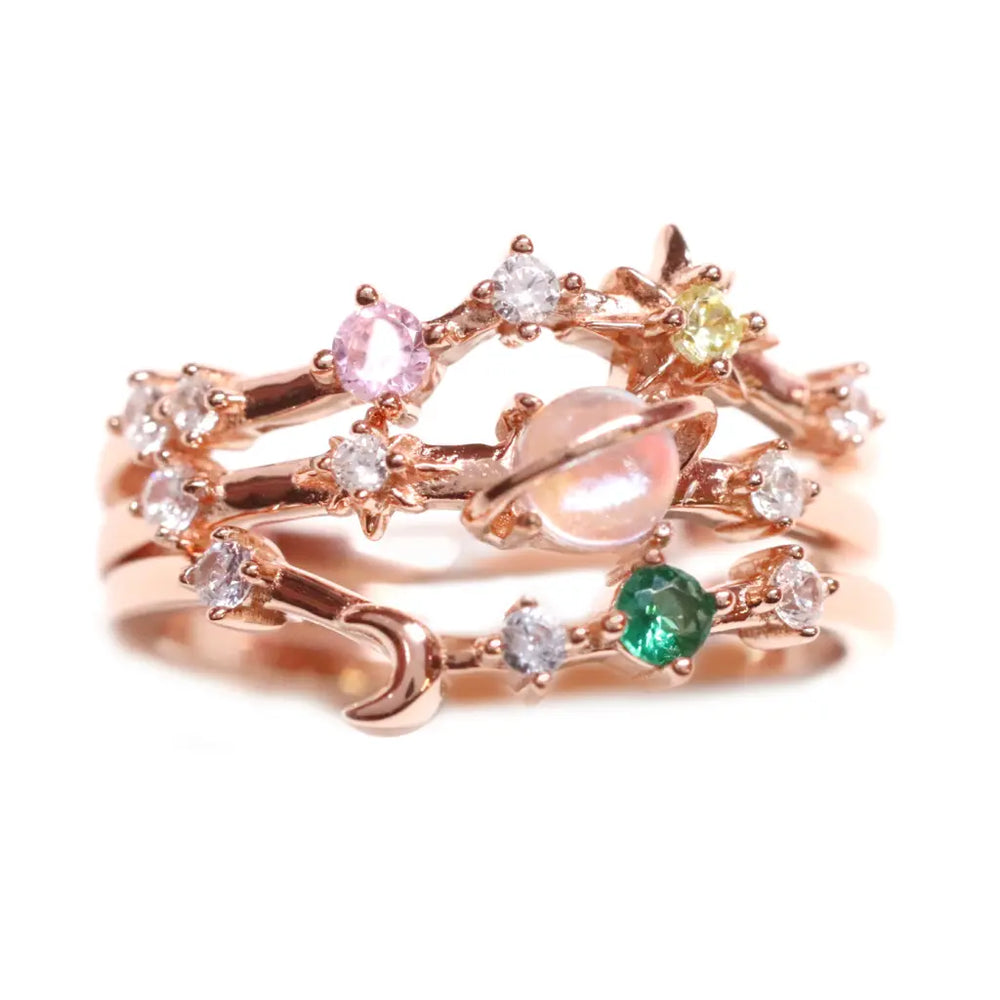 BISOULOVELY on sale CONSTELLATION RINGS IN ROSE GOLD - Ophelia and Elara