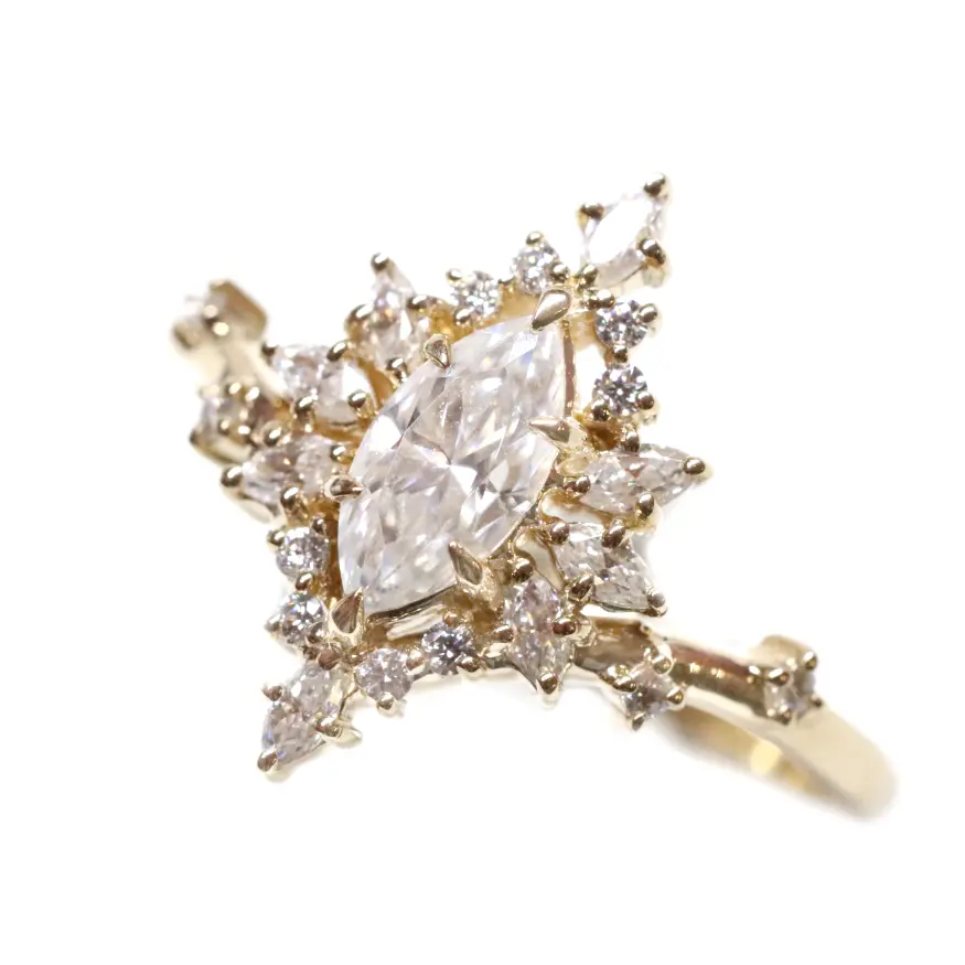 Isla 14KT Ring with Moissanite - Rings - 3