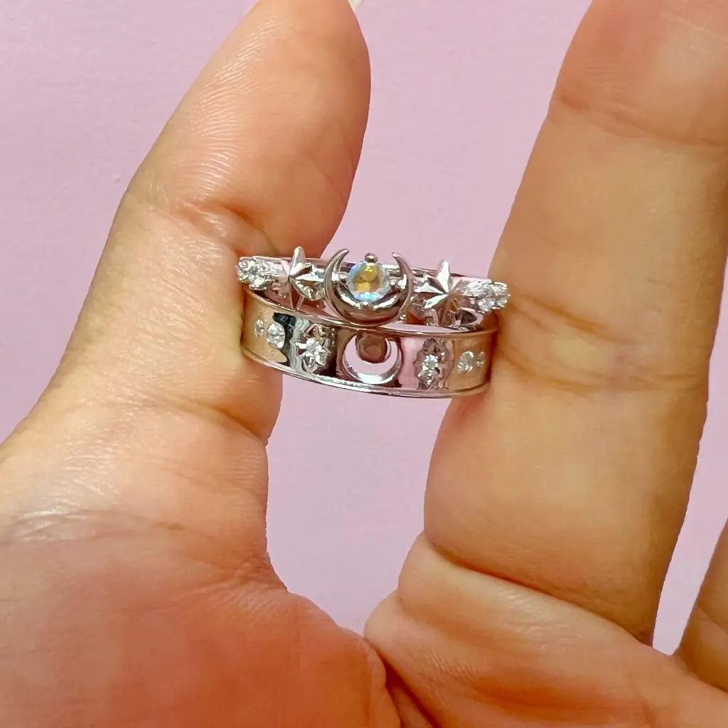 Moonlight Twinkle Bold Ring | Bisoulovely