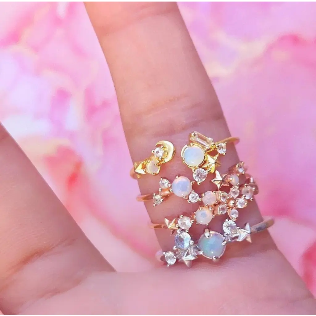 BISOULOVELY CONSTELLATION RINGS IN ROSE fashion GOLD - Ophelia and Elara