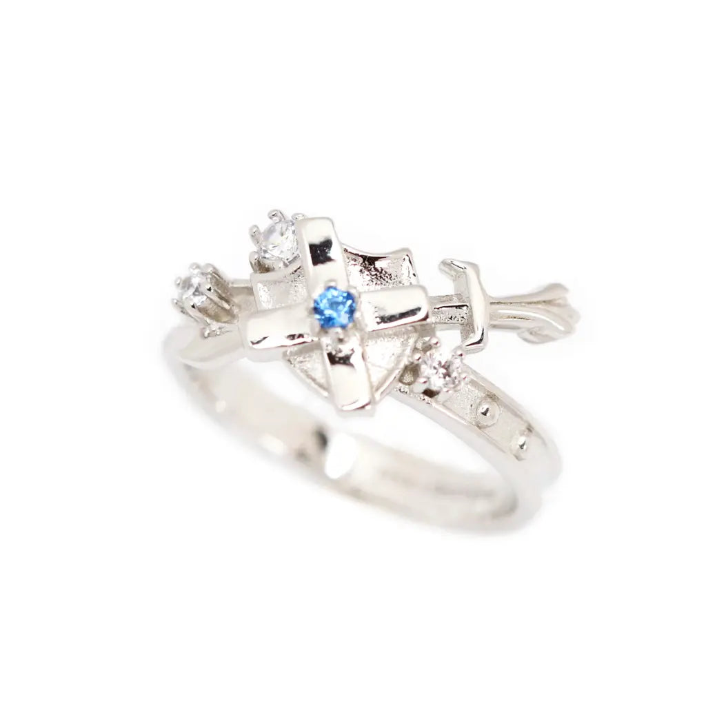 Paladin Unisex Ring (w/ Silver Cross) | Bisoulovely