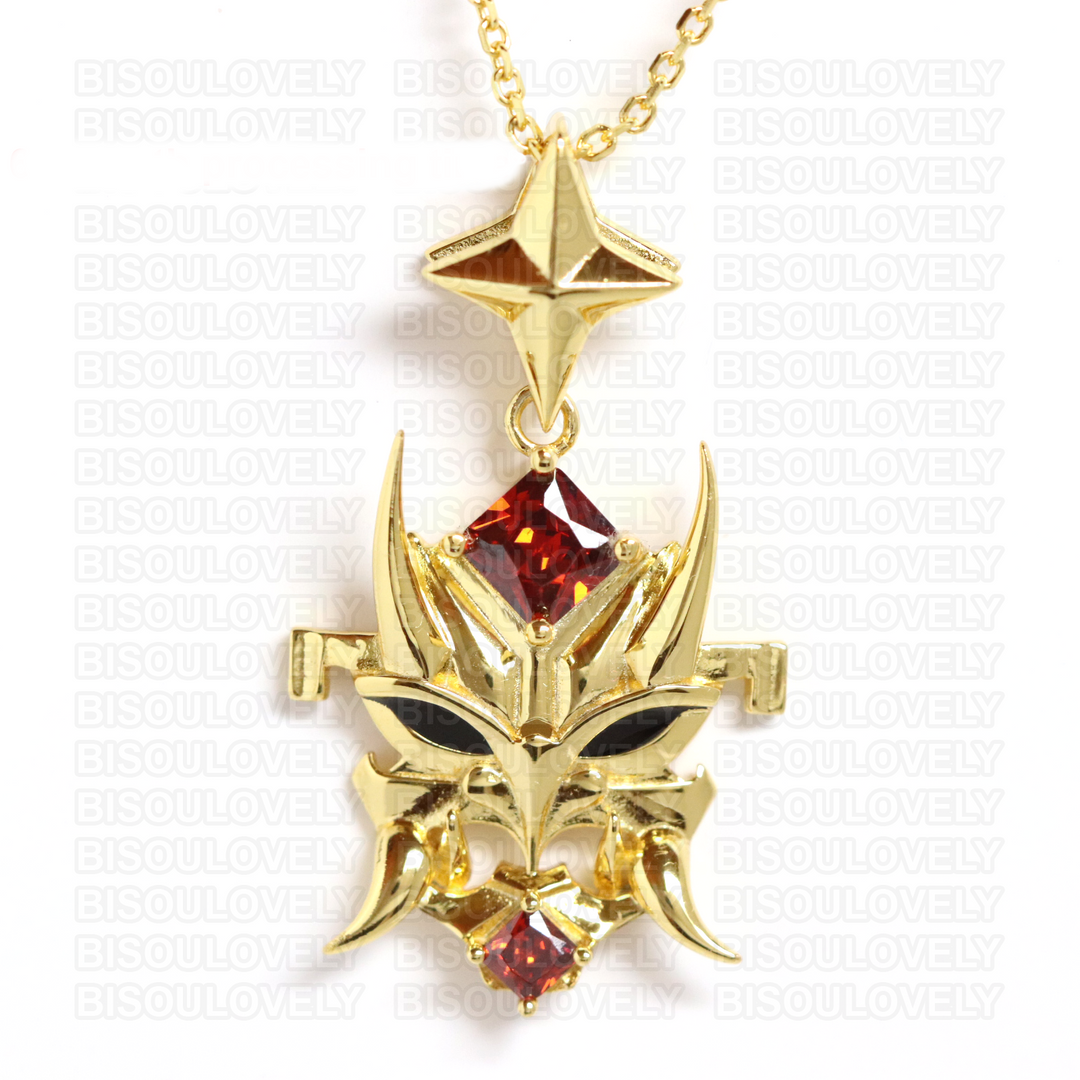 Bisoulovely Yellow Gold popular Genshin Impact Atataki Itto Inspired Necklace!