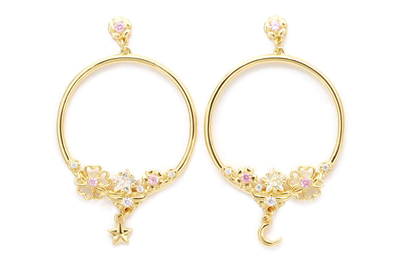 Sakura Blossom Earring Hoops - Earrings - 1