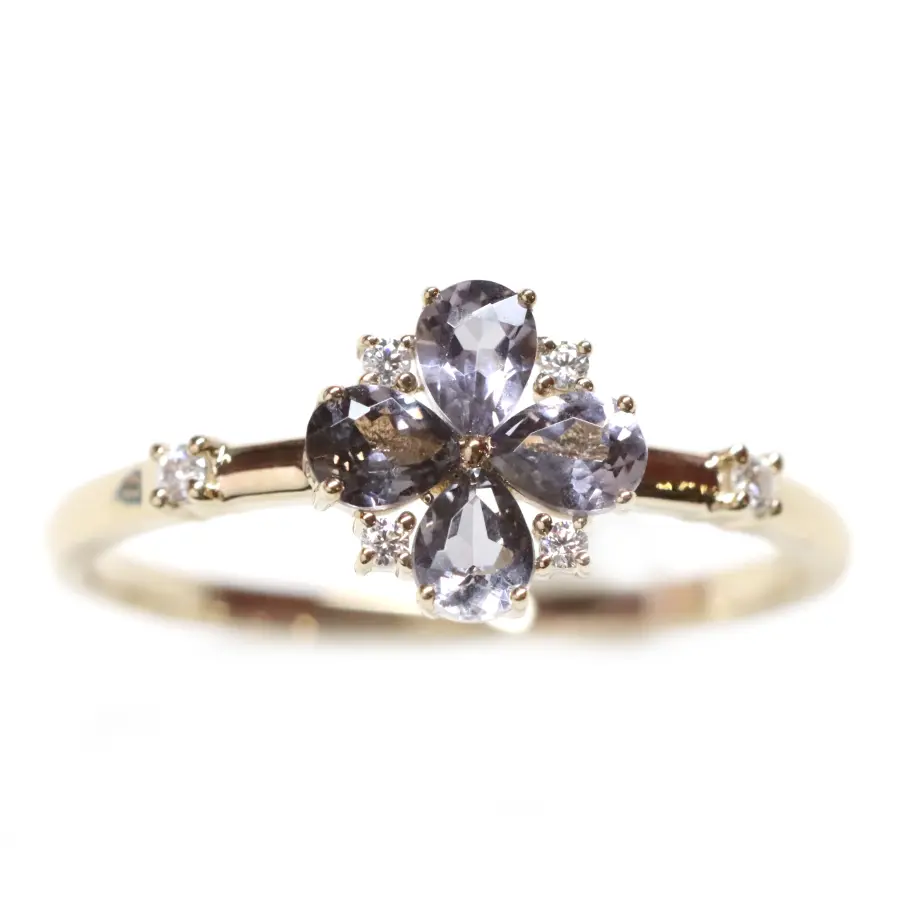 Tinsel 14KT Ring Size 8 with Moissanite - Rings - 1
