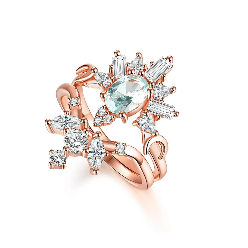 Victoria Ring Set - Mint - Rings - 3